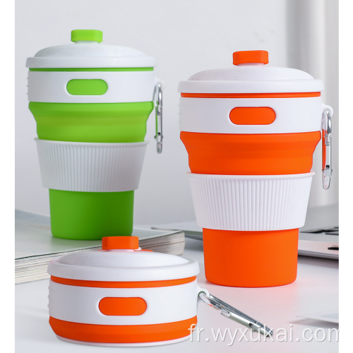 Tasses à café pliantes en silicone pour camping pliable de voyage 350 ml